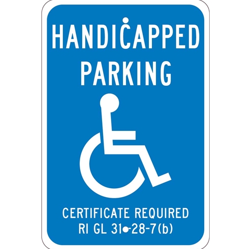 State Handicapped Parking Sign Rhode Island (TMS334J)