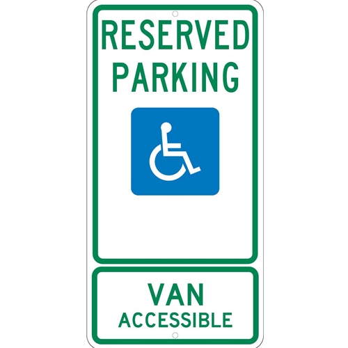 State  Handicapped  Reserved Parking Van Accessible Texas Sign (TMS336J)