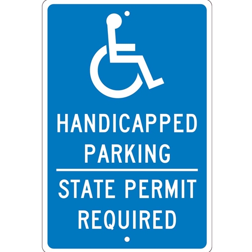 State Handicapped Parking Permit Required Texas Sign (TMS337H)