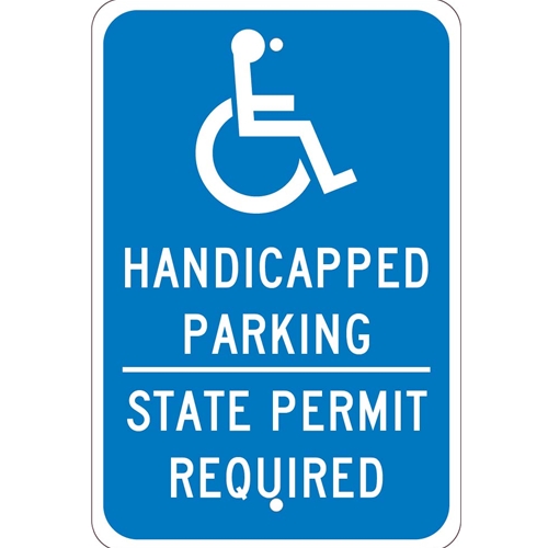 State Handicapped Parking Permit Required Texas Sign (TMS337J)