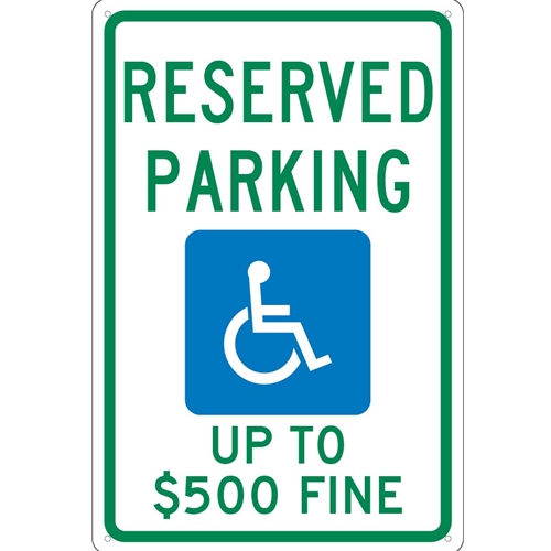 State  Handicapped  Reserved Parking Sign West Virginia (TMS340G)
