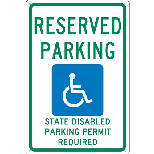 State Handicapped Reserved Parking Washington Sign (TMS341G)