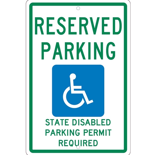 State  Handicapped  Reserved Parking Washington Sign (TMS341H)
