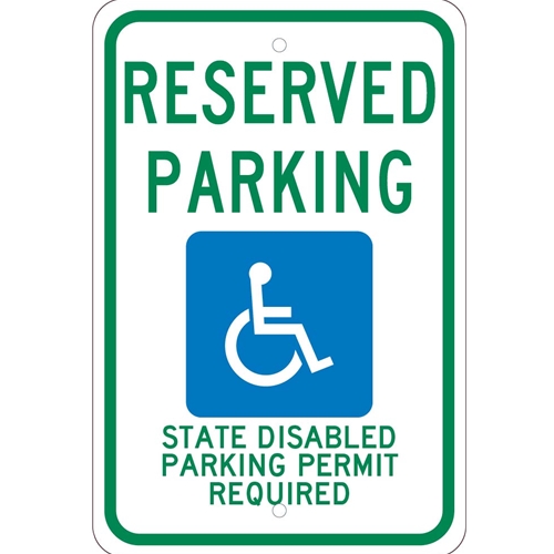 State Handicapped Reserved Parking Washington Sign (TMS341J)