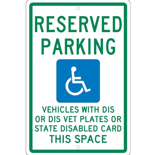 State  Handicapped  Reserved Parking Wisconsin Sign (TMS343H)
