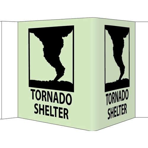 3-View Tornado Shelter Sign (GLV52)