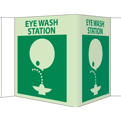 3-View Eye Wash Station Sign (GLV53)