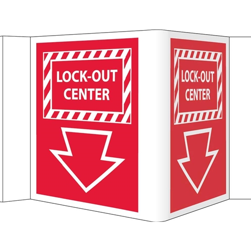 3-View Lock-Out Center Sign (VS20R)