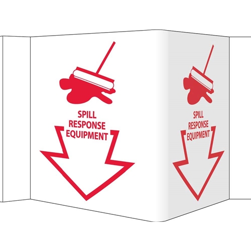 3-View Spill Response Equipment Sign (VS24W)