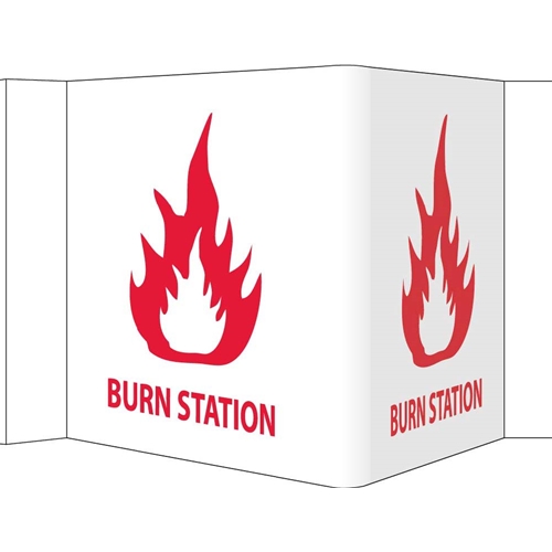 3-View Burn Station Sign (VS38W)