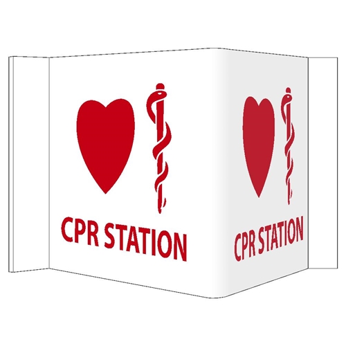 3-View Cpr Station Sign (VS49W)