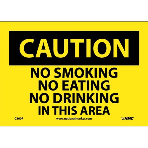 Caution No Smoking In This Area Sign (C360P)