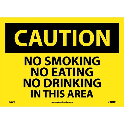 Caution No Smoking In This Area Sign (C360PB)
