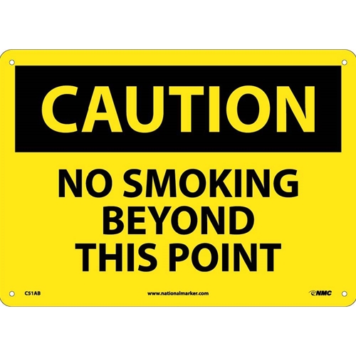 Caution No Smoking Beyond This Point Sign (C51AB)