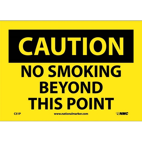 Caution No Smoking Beyond This Point Sign (C51P)