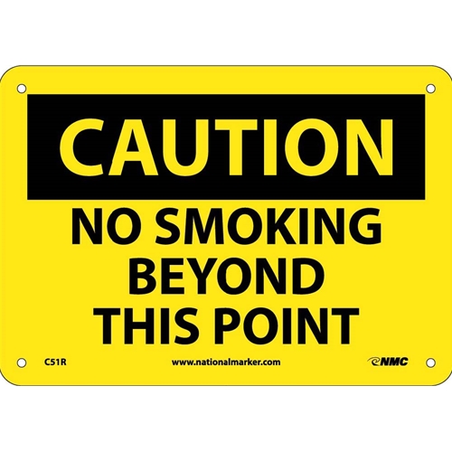 Caution No Smoking Beyond This Point Sign (C51R)