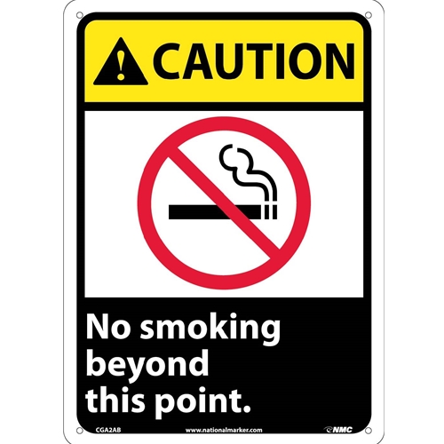 Caution No Smoking Beyond This Point Sign (CGA2AB)