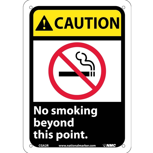 Caution No Smoking Beyond This Point Sign (CGA2R)