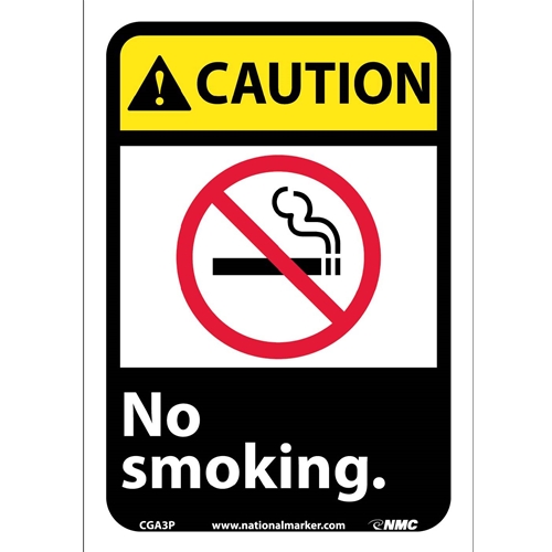 Caution No Smoking Sign (CGA3P)