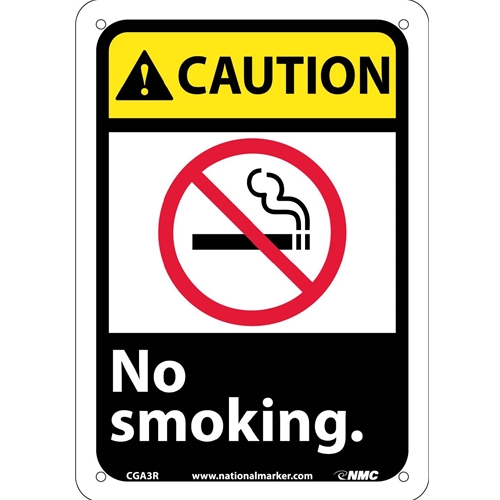 Caution No Smoking Sign (CGA3R)