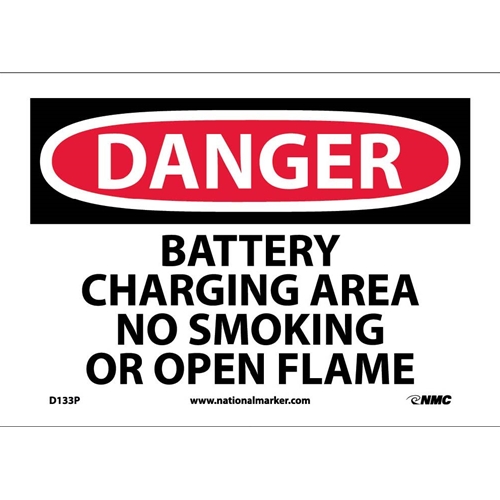 Danger Battery Charging Area Sign (D133P)