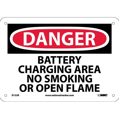 Danger Battery Charging Area Sign (D133R)