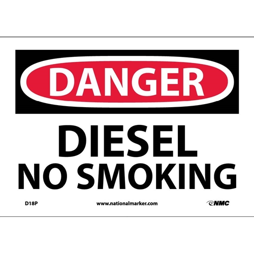 Danger Diesel No Smoking Sign (D18P)