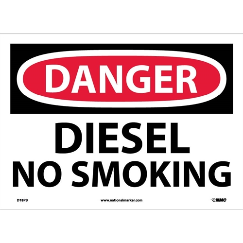 Danger Diesel No Smoking Sign (D18PB)