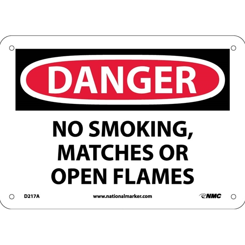Danger No Smoking Matches Or Open Flames Sign (D217A)