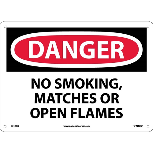 Danger No Smoking Matches Or Open Flames Sign (D217RB)