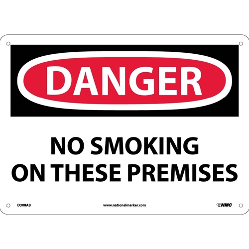 Danger No Smoking On These Premises Sign (D308AB)