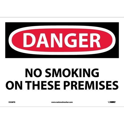 Danger No Smoking On These Premises Sign (D308PB)