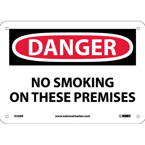 Danger No Smoking On These Premises Sign (D308R)