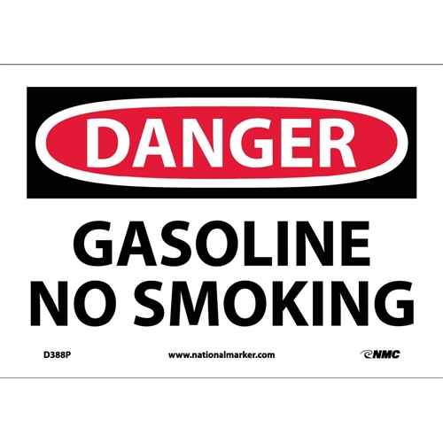 Danger Gasoline No Smoking Sign (D388P)