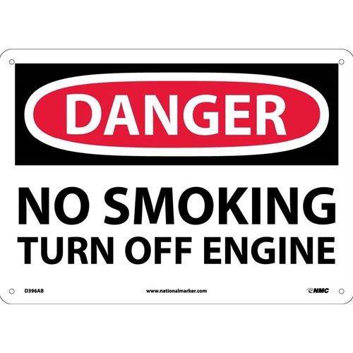 Danger No Smoking Turn Off Engine Sign (D396AB)