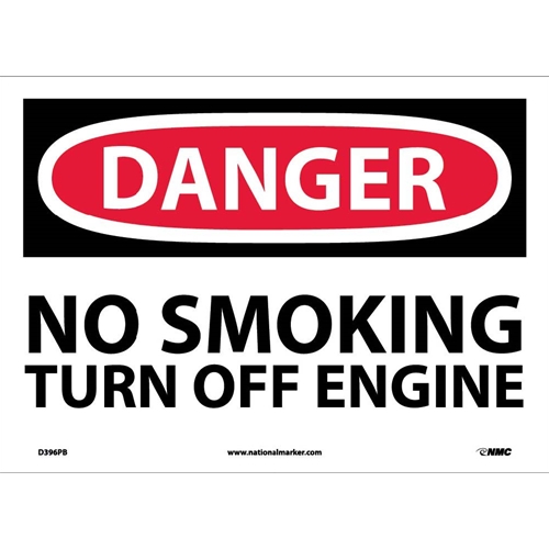 Danger No Smoking Turn Off Engine Sign (D396PB)
