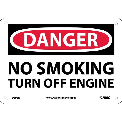 Danger No Smoking Turn Off Engine Sign (D396R)