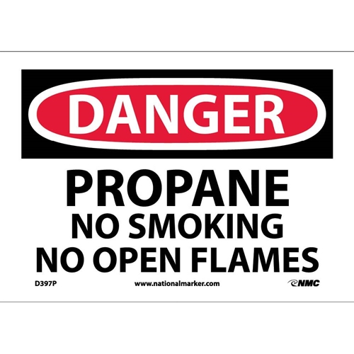 Danger Propane No Smoking No Open Flame Sign (D397P)