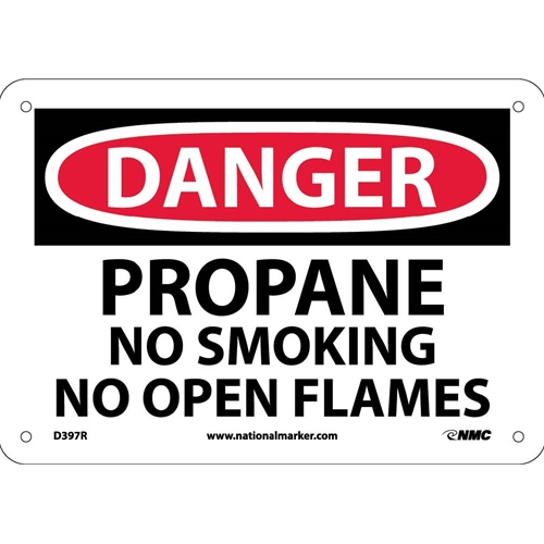 Danger Propane No Smoking No Open Flame Sign (D397R)
