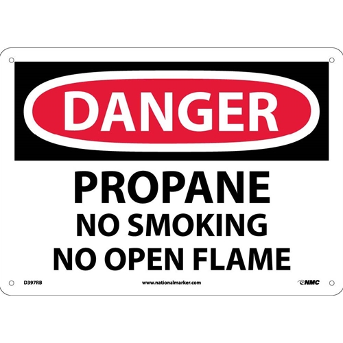 Danger Propane No Smoking No Open Flame Sign (D397RB)