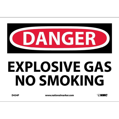 Danger Explosive Gas No Smoking Sign (D434P)