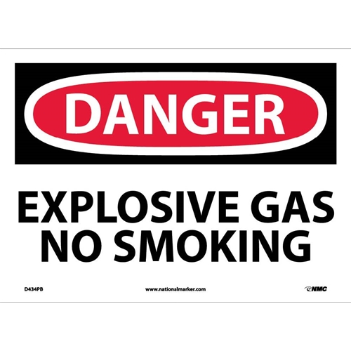 Danger Explosive Gas No Smoking Sign (D434PB)