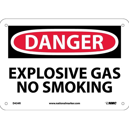 Danger Explosive Gas No Smoking Sign (D434R)