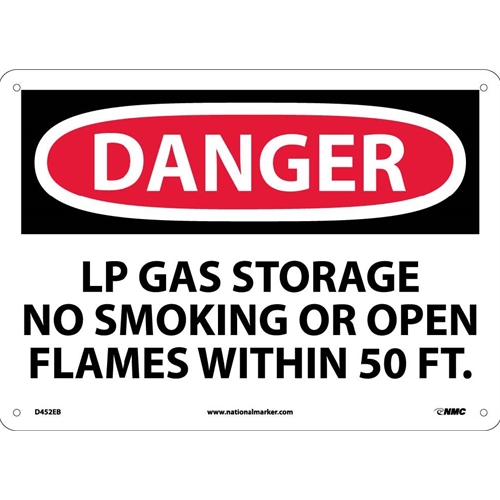 Danger Lp Gas Storage No Smoking Sign (D452EB)