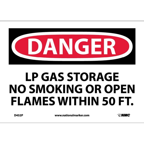 Danger Lp Gas Storage No Smoking Sign (D452P)