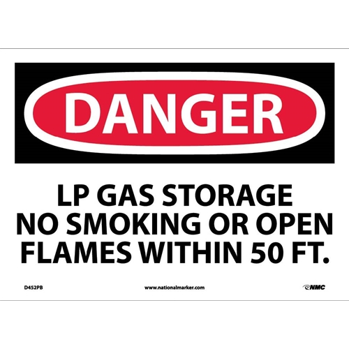 Danger Lp Gas Storage No Smoking Sign (D452PB)