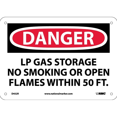Danger Lp Gas Storage No Smoking Sign (D452R)