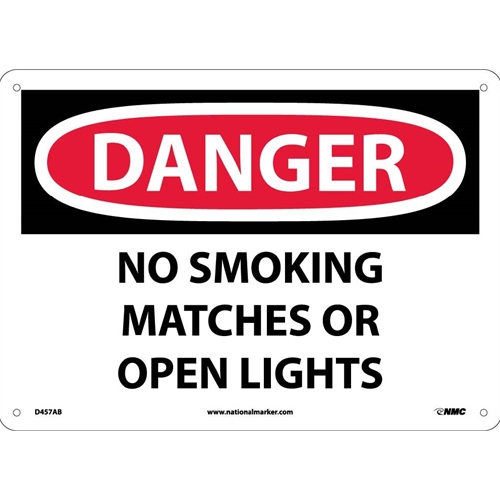 Danger No Smoking Matches Or Open Flames Sign (D457AB)