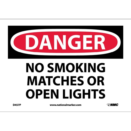 Danger No Smoking Matches Or Open Flames Sign (D457P)