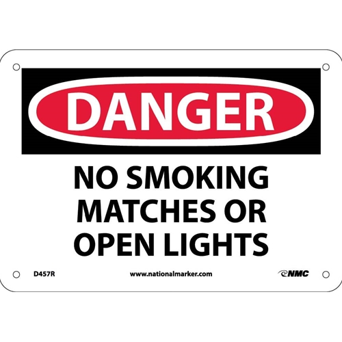 Danger No Smoking Matches Or Open Flames Sign (D457R)